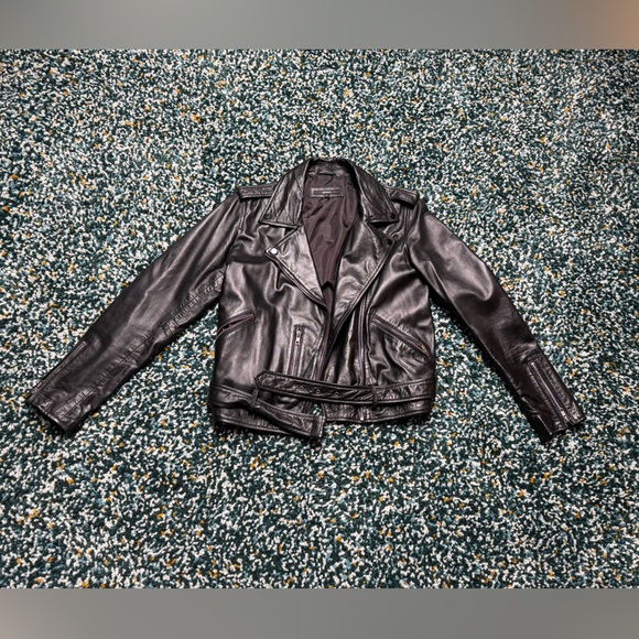 Quince 100% Leather Motorcycle Jacket, black, women’s large - Picture 2 of 5